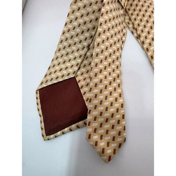 VTG ASSORTED LOT OF 3 - Yellow Tone Silk Ties Made in Italy Abstract Patterns - Picture 3 of 6